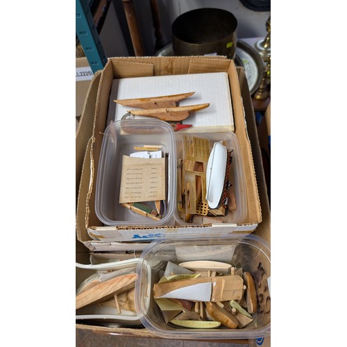 395 - Large quantity of model boat kits in box