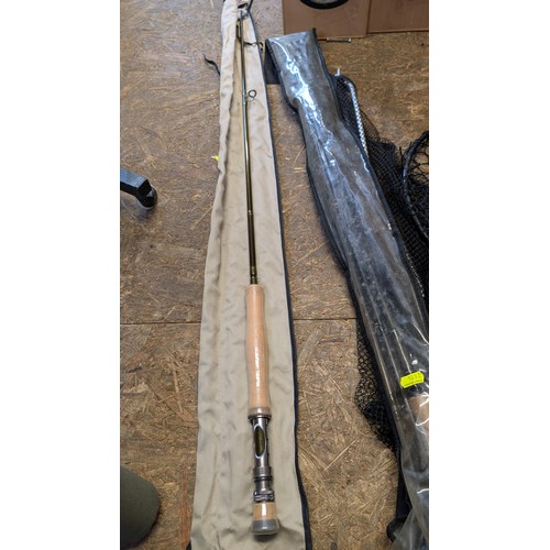 382 - Airflow Delta classic 10ft fishing in case + Omni Shakespeare 9.6ft rod + 2 landing nets