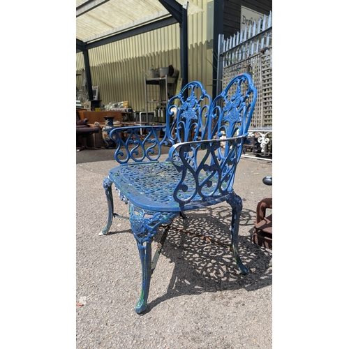 135A - Aluminium garden bench in blue&nbsp;