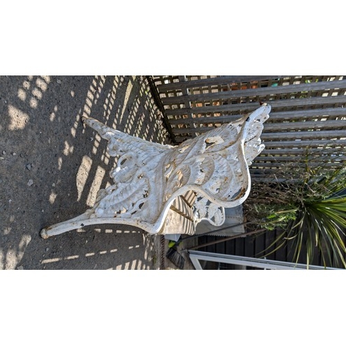 2 - Cast iron fern and blackberry bench. Heavy! Recently replaced slats. W152cm D55cm H88cm.