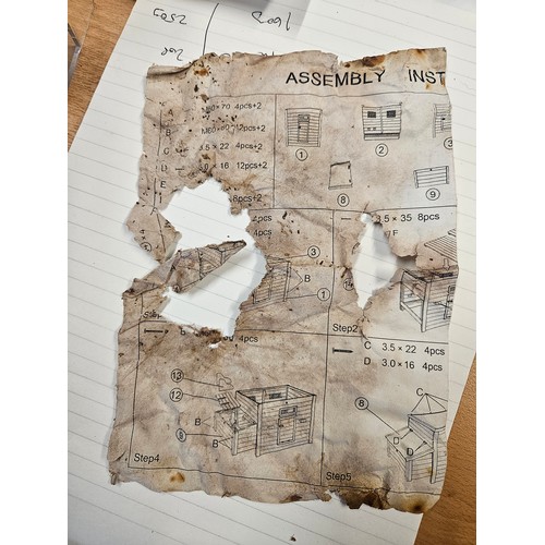 111 - Poultry coop with fittings present with instructions(pictured) . Unused. Unassembled.