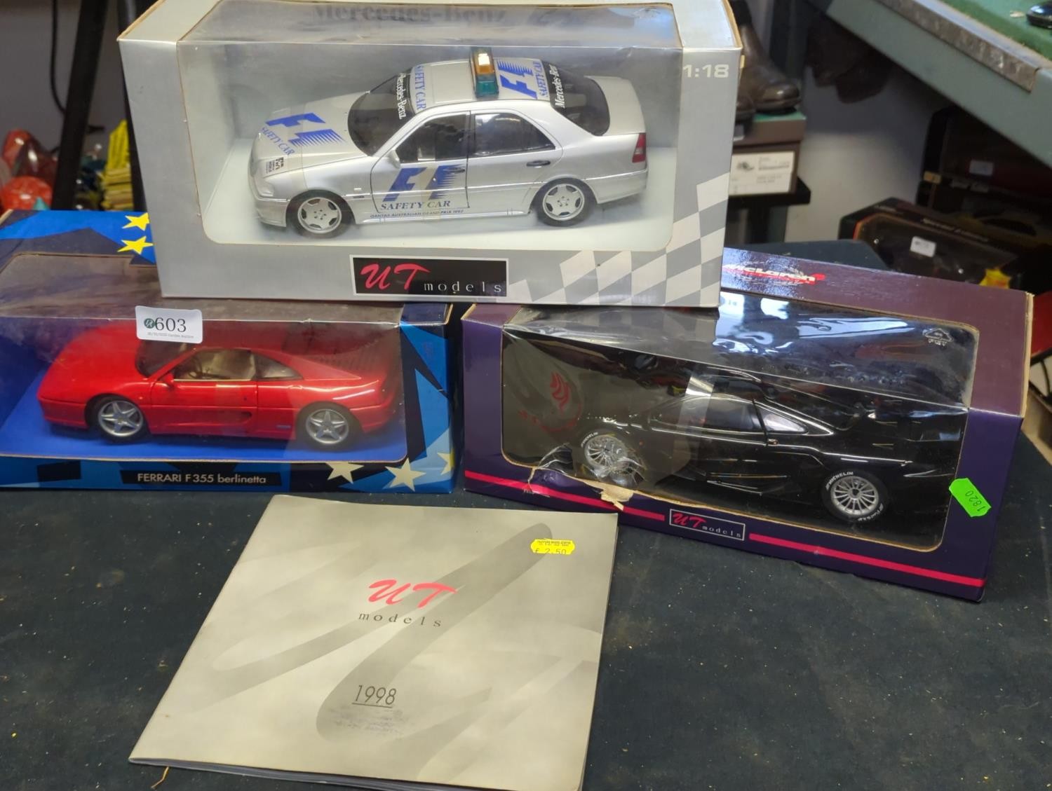 3 x Scale model cars in boxes