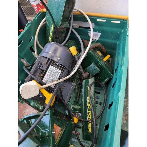 Record power lathe with attachments including motor, switches etc ...