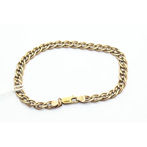 48 - 9ct gold fancy double curb link bracelet, hallmarked, length 200mm, 4.25 grams