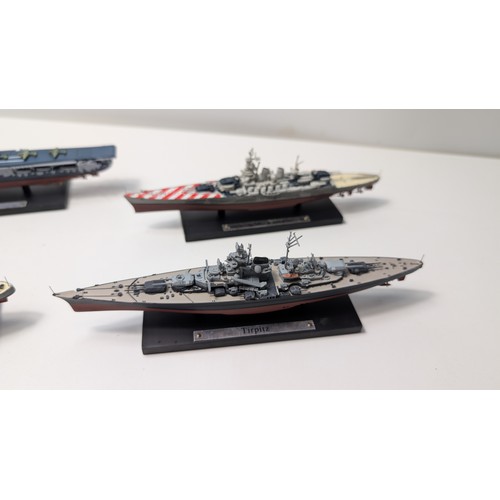 27 x DeAgnostini Editions Atlas model ships inc. RM Roma, Lutzow, USS ...
