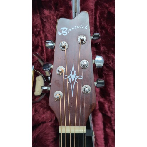 A Brunswick Rodeo Series steel-string acoustic guitar, natural top with ...