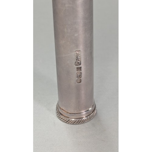 13 - Elizabeth II silver holy water sprinkler, A McM, Birmingham 1998,&nbsp;height 11.5cm, 83.8 grams... 