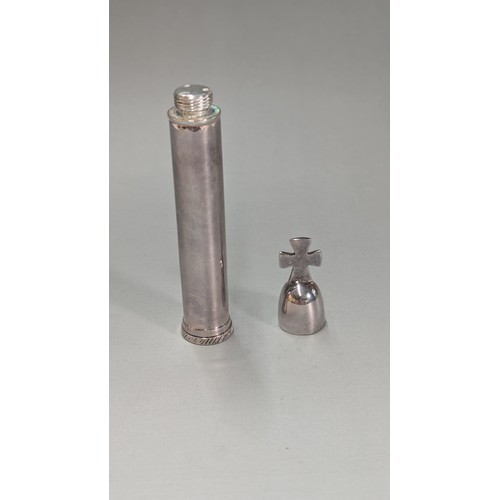 13 - Elizabeth II silver holy water sprinkler, A McM, Birmingham 1998,&nbsp;height 11.5cm, 83.8 grams... 