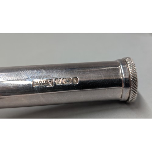 13 - Elizabeth II silver holy water sprinkler, A McM, Birmingham 1998,&nbsp;height 11.5cm, 83.8 grams... 