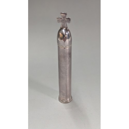 13 - Elizabeth II silver holy water sprinkler, A McM, Birmingham 1998,&nbsp;height 11.5cm, 83.8 grams... 