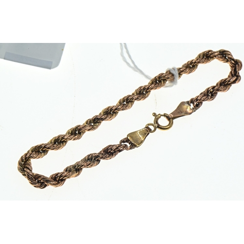 16 - Rope twist bracelet, marked '9KT Italy', length 170mm, 2.25 grams