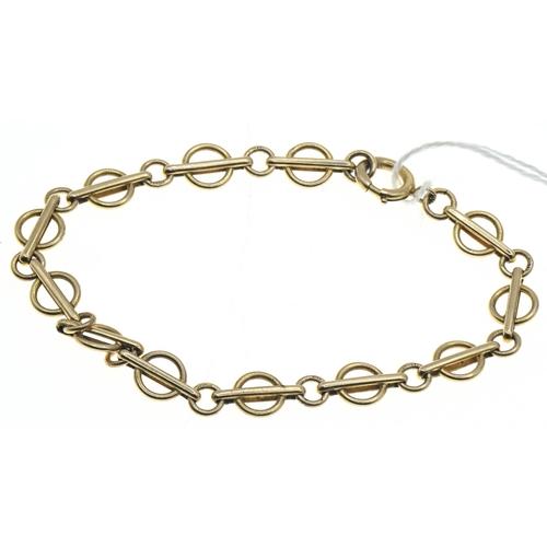 26 - 9ct gold fancy link bracelet, hallmarked, length 193mm, 7.6 grams
