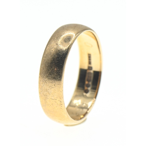 36 - 9ct gold band ring, hallmarked, size P, 4.06 grams