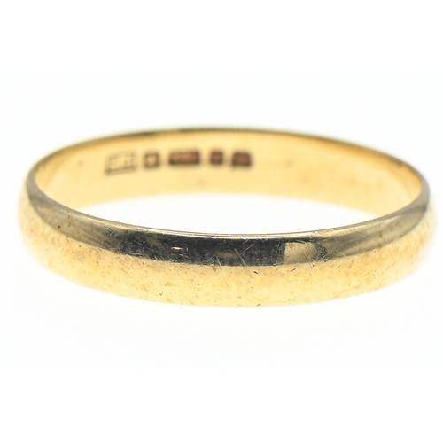 38 - 9ct gold band ring, hallmarked, size P1/2, 1.67 grams