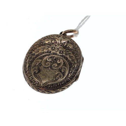 31A - Victorian yellow metal back and front turquoise set locket, length including bale 40mm, gross weight... 