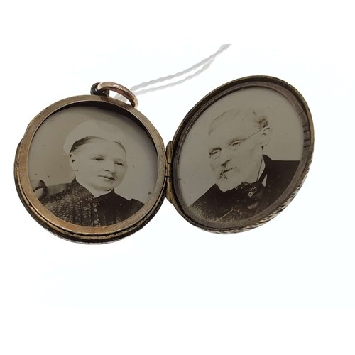 31A - Victorian yellow metal back and front turquoise set locket, length including bale 40mm, gross weight... 