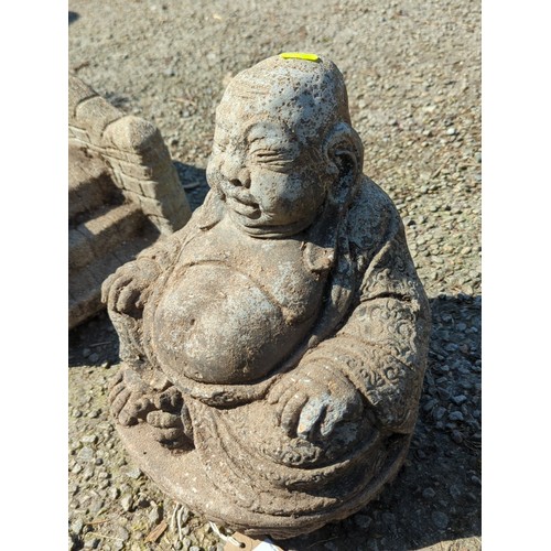 53 - Concrete garden figure modelled as the laughing Buddha.