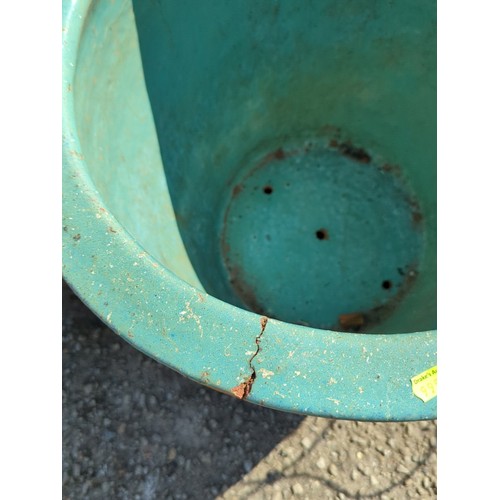65 - Large Chinese earthenware jardinière of tapering cylindrical form, the turquoise-glazed interior wit... 