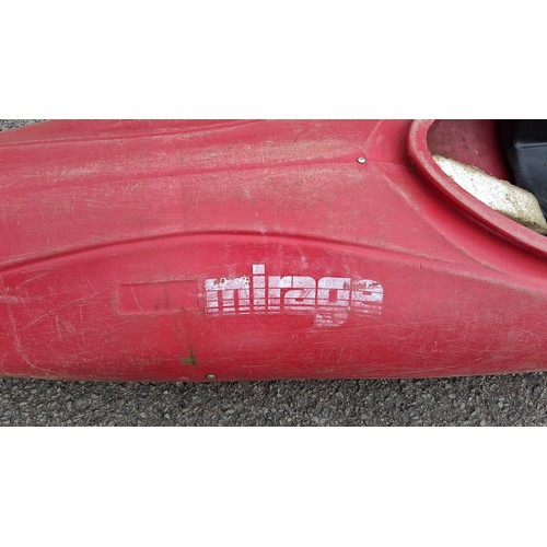 93 - Pyranha ‘Mirage’ single-seat kayak in red.