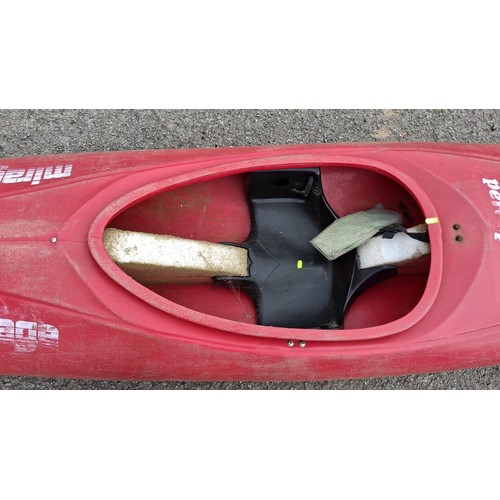 93 - Pyranha ‘Mirage’ single-seat kayak in red.