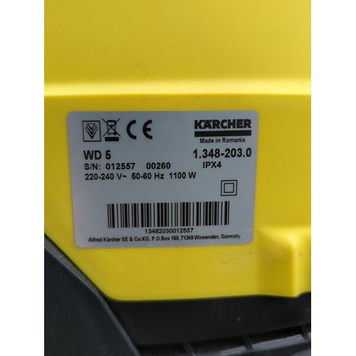 121 - Kärcher WD 5 wet-and-dry vacuum cleaner, model no. 1.348-203.0, IPX4, 1100W.