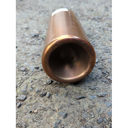 167 - Copper-coloured metal flask fitted with a screw cap.