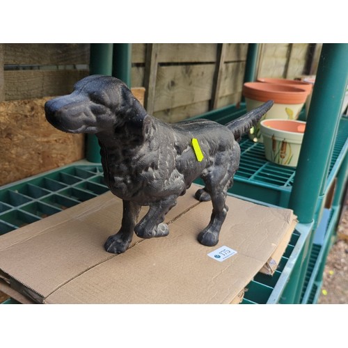 175 - Cast iron model of a standing spaniel.