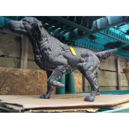 175 - Cast iron model of a standing spaniel.