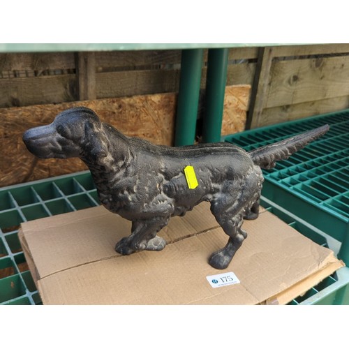 175 - Cast iron model of a standing spaniel.