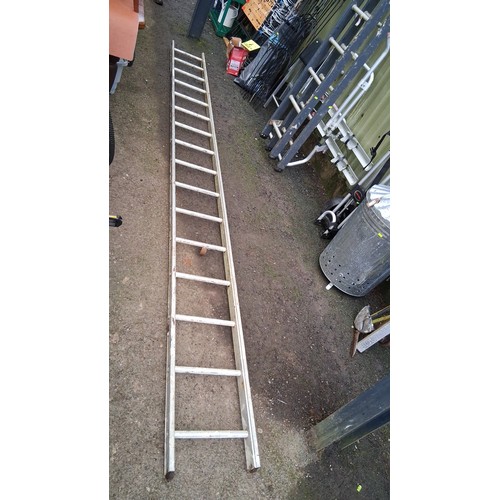 217 - Aluminium straight ladder.