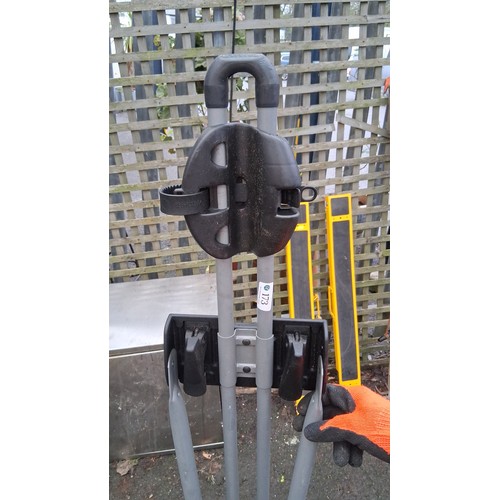 237 - Thule rear-cycle carrier, with twin wheel trays and moulded clamps, incorporating a number-plate mou... 