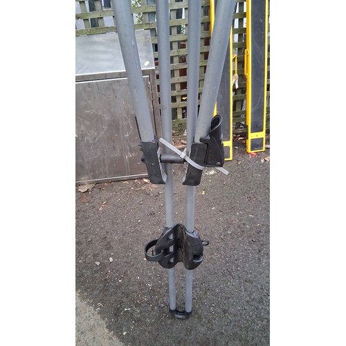 237 - Thule rear-cycle carrier, with twin wheel trays and moulded clamps, incorporating a number-plate mou... 