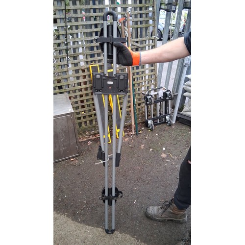 237 - Thule rear-cycle carrier, with twin wheel trays and moulded clamps, incorporating a number-plate mou... 
