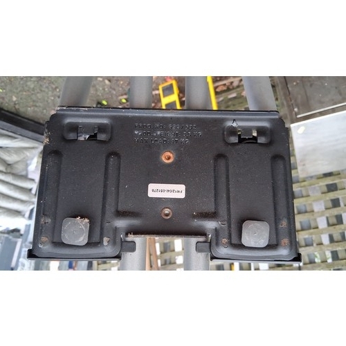 237 - Thule rear-cycle carrier, with twin wheel trays and moulded clamps, incorporating a number-plate mou... 