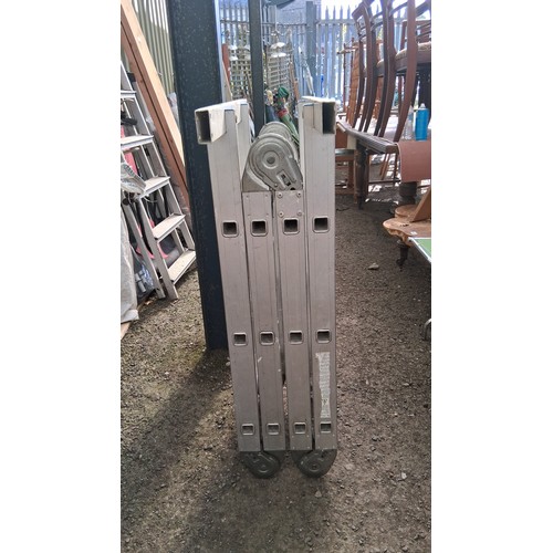 207 - Folding aluminium multi-purpose ladder.