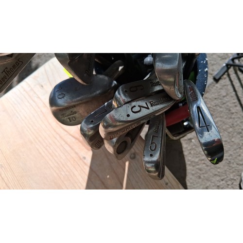 235 - A quantity of mixed golf clubs including Adams Golf driver, TaylorMade 200 Steel driver, Callaway Bi... 