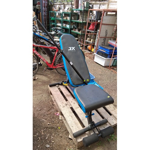 250 - JTX Fitness adjustable weight bench; together with an assortment of vinyl-coated weight plates, incl... 
