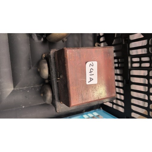 241a - Dictograph System Sub-Station intercom box with grille badge; separate twin-bell buzzer unit in hard... 