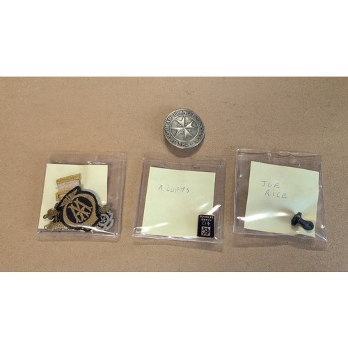 605 - St John Ambulance Association badge, enamel lapel badge ‘40 Years Service’, embroidered St John Ambu... 