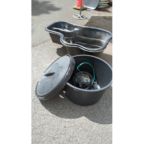 94 - Oase preformed pond set comprising a black plastic pond liner and a lidded tub housing an Oase Filtr... 