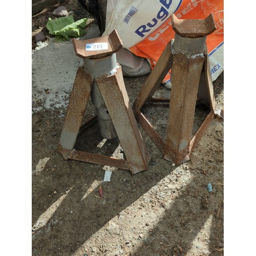 215 - A pair of steel jack stands.