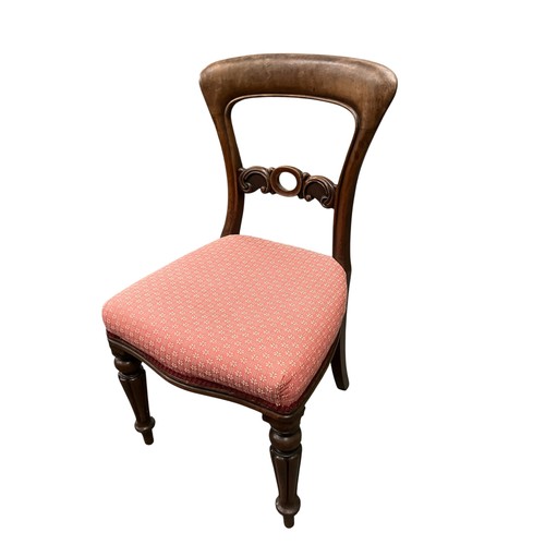1052 - Balloon back dining chair with pink upholstered seat