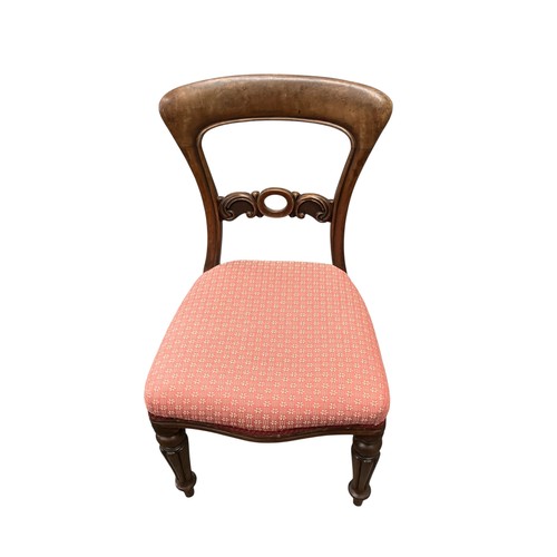 1052 - Balloon back dining chair with pink upholstered seat
