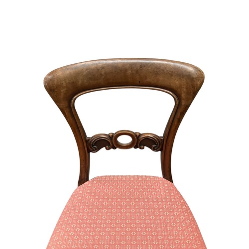 1052 - Balloon back dining chair with pink upholstered seat