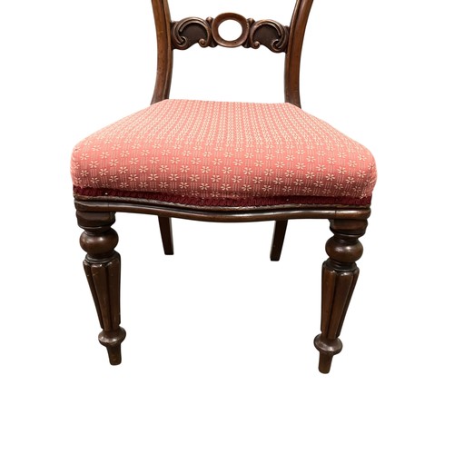 1052 - Balloon back dining chair with pink upholstered seat