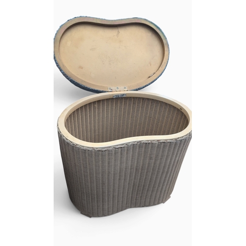 Lloyd Loom woven-fibre storage ottoman by Lusty, of shaped oval form ...