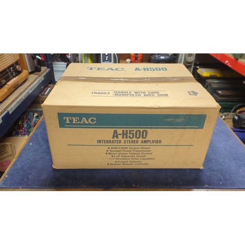 TEAC A-H500 integrated stereo amplifier with brushed-metal fascia ...