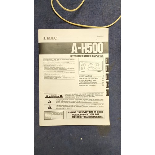 TEAC A-H500 integrated stereo amplifier with brushed-metal fascia ...
