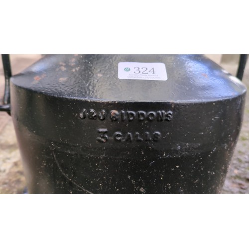 J & J Siddons three-gallon cast-iron cooking pot.