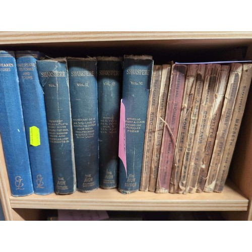A collection of assorted Shakespeare books.